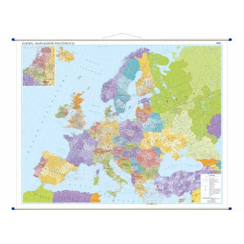 Europa mapa ścienna kodów pocztowych 1:3 000 000, 180x150 cm, ArtGlob
