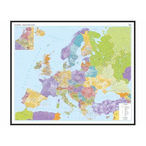 Europa mapa ścienna kodów pocztowych 1:4 500 000, 120x100 cm, ArtGlobEuropa mapa ścienna kodów pocztowych 1:4 500 000, 120x100 cm, ArtGlob