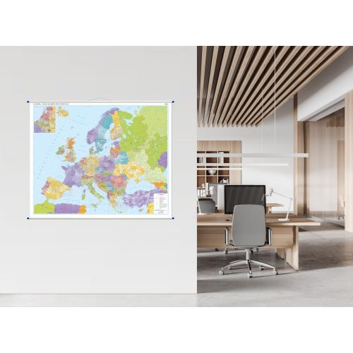 Aranż - Europa mapa ścienna kodów pocztowych 1:4 500 000, 120x100 cm, ArtGlob