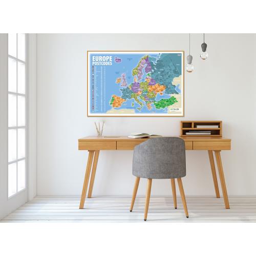 Aranż - Europa mapa ścienna kody pocztowe, 100x70 cm, ArtGlob