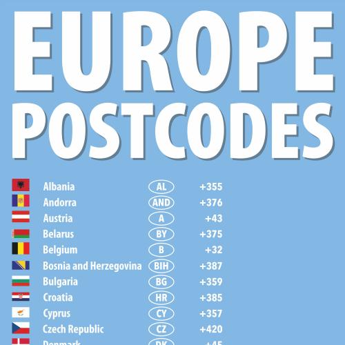 Europa mapa ścienna kody pocztowe, 100x70 cm, ArtGlob