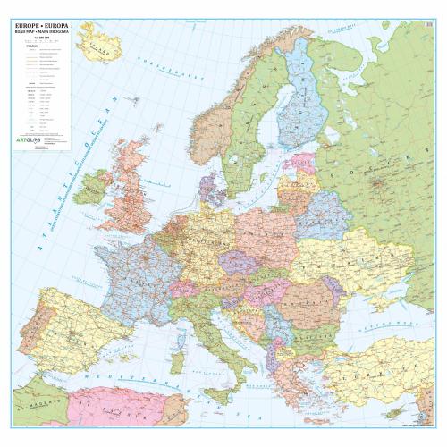 Europa mapa ścienna polityczna 1:2 250 000, 200x200 cm, ArtGlob