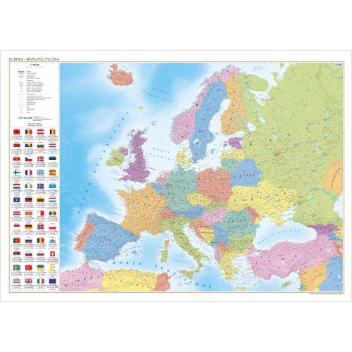 Europa mapa ścienna polityczna, 1:6 500 000, 100x70 cm, ArtGlob