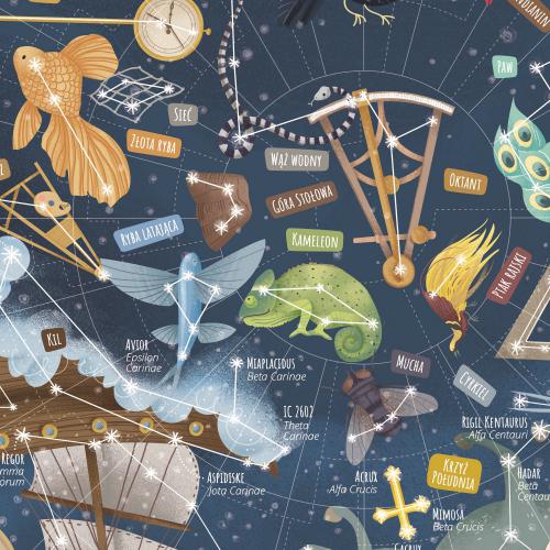 Mapa Nieba Młodego Odkrywcy mapa ścienna dla dzieci - naklejka samoprzylepna, ArtGlob