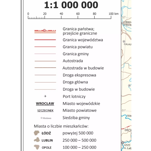 Polska administracyjna mapa ścienna - naklejka, 1:1 000 000, 100x70 cm, ArtGlob
