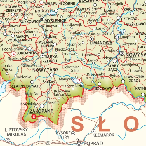 Polska administracyjna mapa ścienna - naklejka, 1:1 000 000, 100x70 cm, ArtGlob