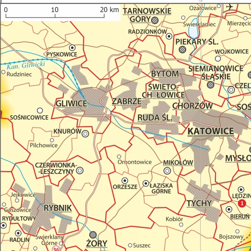 Polska administracyjna mapa ścienna - naklejka, 1:1 000 000, 100x70 cm, ArtGlob