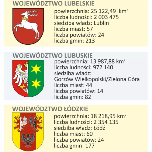 Polska administracyjna mapa ścienna - naklejka, 1:1 000 000, 100x70 cm, ArtGlob