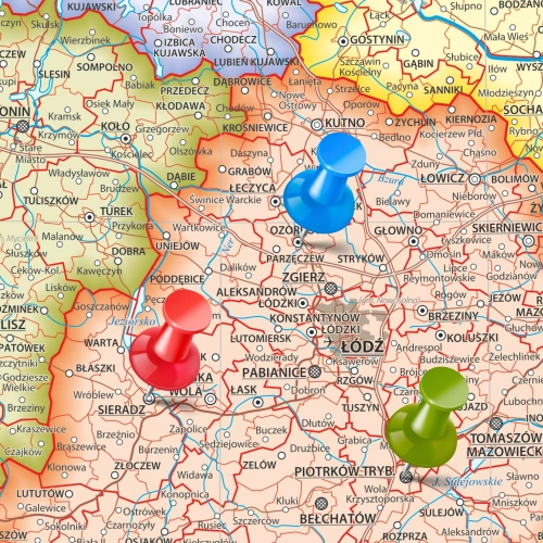 olska mapa ścienna administracyjna 1:1 400 000, 70x50 cm, ArtGlob