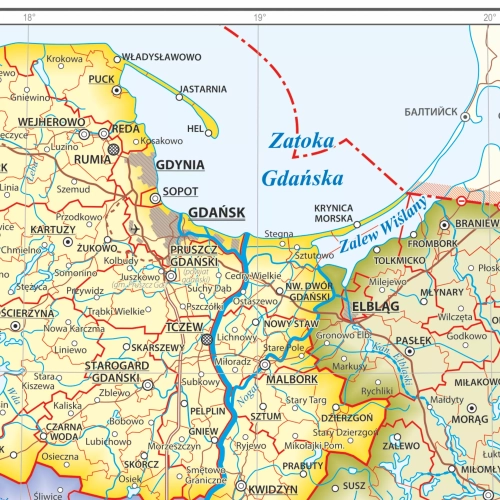 olska mapa ścienna administracyjna 1:1 400 000, 70x50 cm, ArtGlob