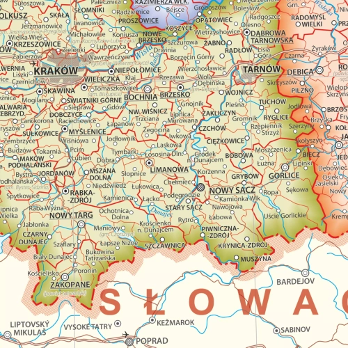 olska mapa ścienna administracyjna 1:1 400 000, 70x50 cm, ArtGlob