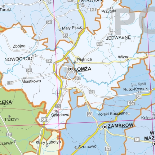 Polska. Mapa ścienna administracyjna 1:350 000, 205x200 cm, SwiatMap.pl