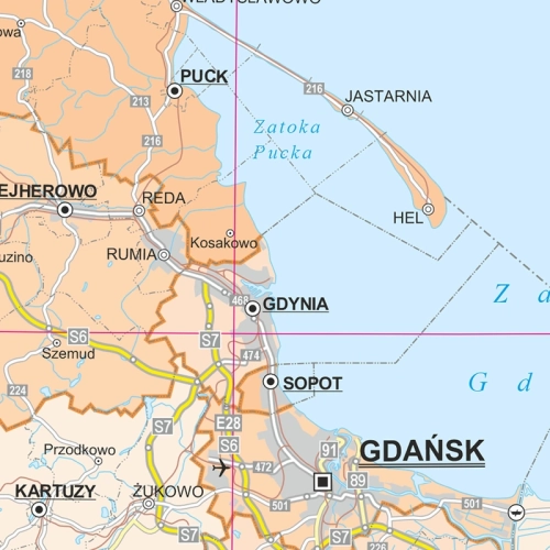 Polska. Mapa ścienna administracyjna 1:350 000, 205x200 cm, SwiatMap.pl