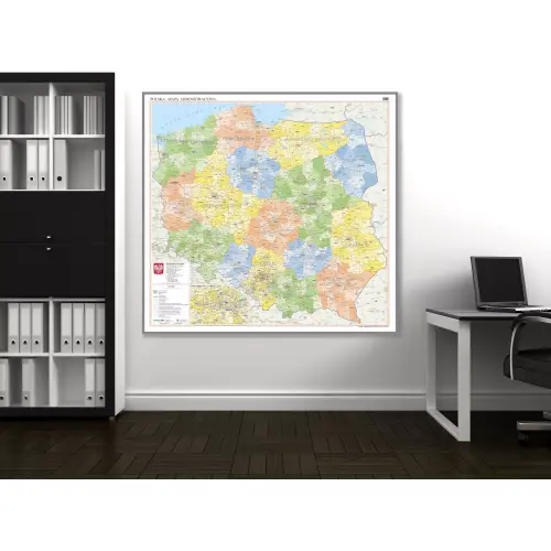 Aranż - Polska mapa ścienna administracyjna 1:500 000, 145x140 cm, ArtGlob
