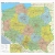 Polska mapa ścienna administracyjno-drogowa, 1:500 000, 140x145 cm - dokładna i czytelna