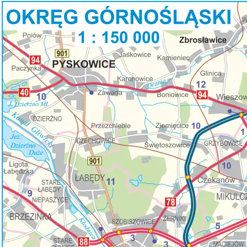 Polska mapa ścienna drogowa 1:500 000, 145x140 cm, ArtGlob