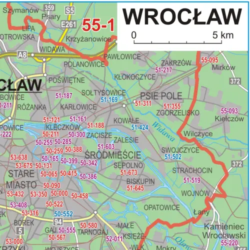 Polska mapa ścienna z kodami pocztowymi 1:500 000, 168x140 cm, ArtGlob