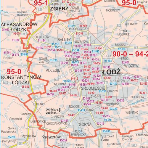 Polska administracyjno-drogowa z kodami mapa - naklejka 1:700 000, 120x100 cm, ArtGlob