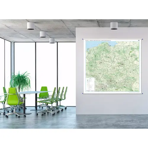Aranż - Polska - podział organizacyjny Lasów Państwowych mapa ścienna 1:500 000, 140x145 cm, ArtGlob