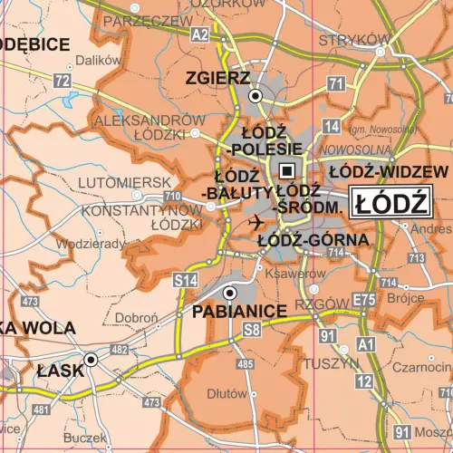 Polska mapa ścienna obszarów właściwości prokuratur 1:500 000, 155x140 cm, ArtGlob