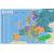 Europa kody pocztowe mapa - podkładka na biurko, 58x38 cm, ArtGlob