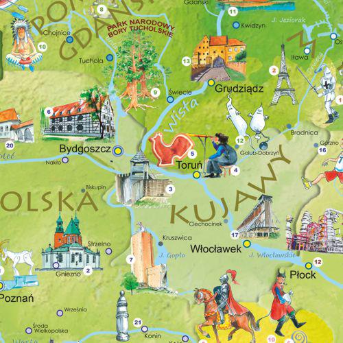 Polska Młodego Odkrywcy mapa ścienna dla dzieci - naklejka, ArtGlob