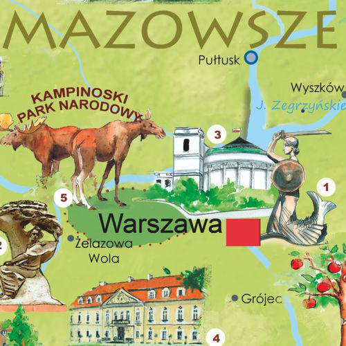 Polska Młodego Odkrywcy mapa ścienna dla dzieci - tapeta, ArtGlob