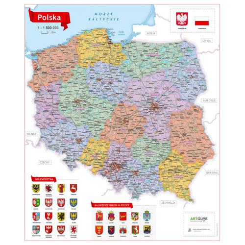 Polska - mapa zdrapka, 1:1 500 000 ArtGlob