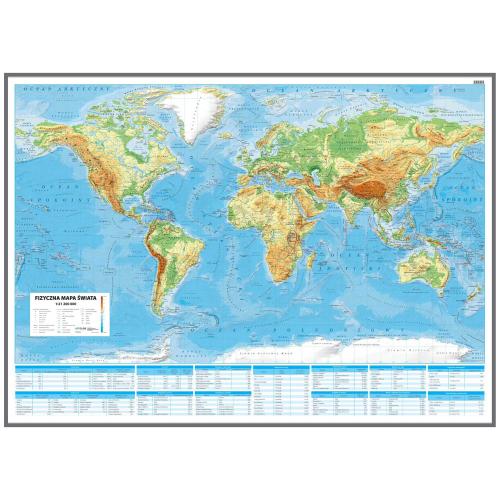 Świat. Mapa ścienna fizyczna, 1:21 200 000, 194x139 cm, ArtGlobŚwiat. Mapa ścienna fizyczna, 1:21 200 000, 194x139 cm, ArtGlob