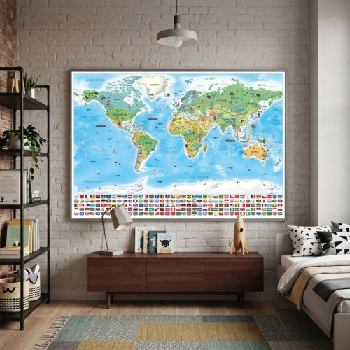 Aranż - Świat Małego Podróżnika mapa ścienna dla dzieci, 194x140 cm, SwiatMap.pl
