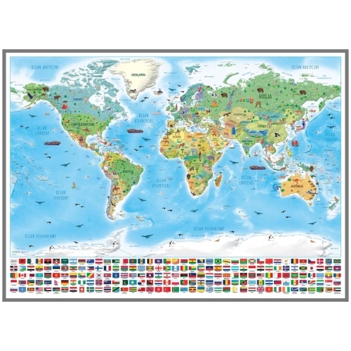 Świat Małego Podróżnika mapa ścienna dla dzieci, 194x140 cm, SwiatMap.pl