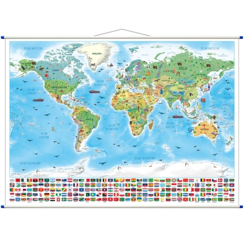 Świat Małego Podróżnika mapa ścienna dla dzieci, 194x140 cm, SwiatMap.pl