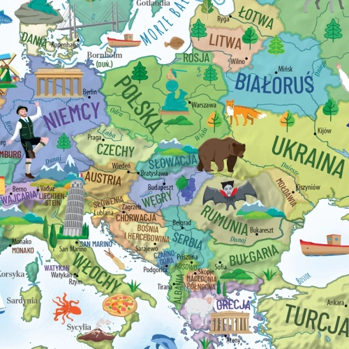 Świat Małego Podróżnika mapa ścienna dla dzieci, 194x140 cm, SwiatMap.pl