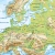 Świat. Mapa dwustronna fizyczno-polityczna 1:25 000 000, 140x100 cm, zbliżenie na mapę fizyczną Europy, SwiatMap.pl