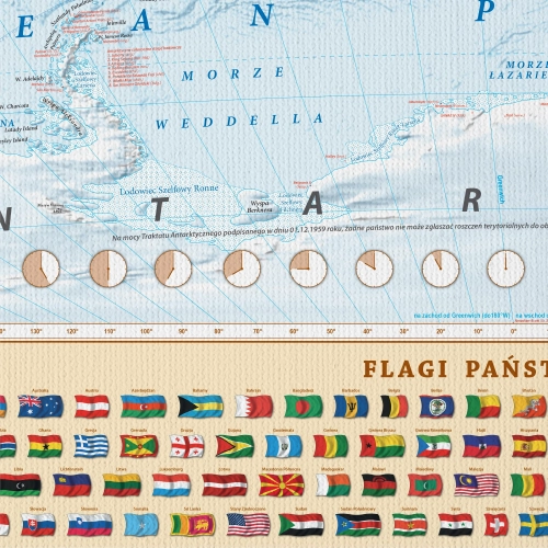 Świat. Mapa ścienna polityczna na płótnie, SwiatMap.pl