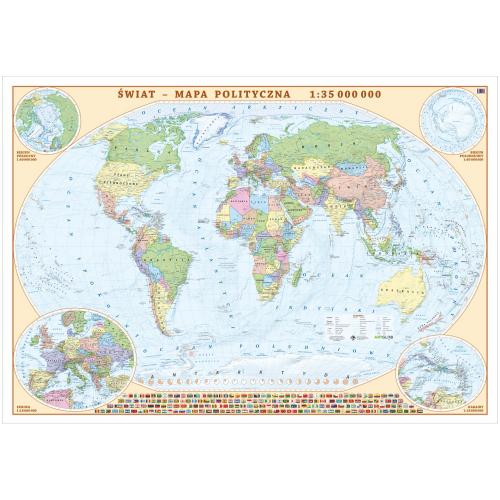 Świat. Mapa ścienna polityczna, 1:35 000 000, 100x70 cm, ArtGlob