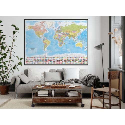 Aranż - Świat. Mapa ścienna polityczna, 1:21 200 000, 195x140 cm, ArtGlob
