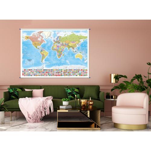 Aranż - Świat. Mapa ścienna polityczna wersja angielska, 1:30 000 000, 140x100 cm, ArtGlob
