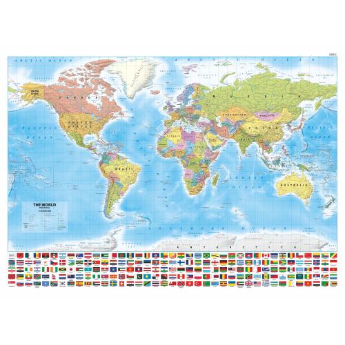 Świat. Mapa ścienna polityczna wersja angielska, 1:30 000 000, 140x100 cm, ArtGlob
