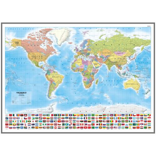 Świat. Mapa ścienna polityczna wersja angielska, 1:30 000 000, 140x100 cm, ArtGlob