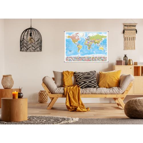 Aranż - Świat. Mapa ścienna polityczna wersja angielska, 1:42 000 000, 100x70 cm, ArtGlob