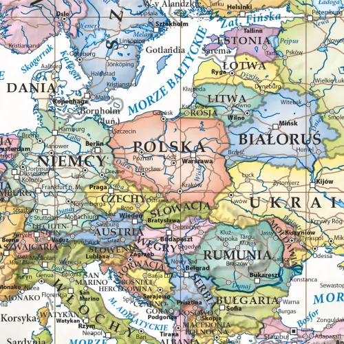 Świat polityczny. Stylizowana mapa ścienna, 1:30 000 000, 140x100 cm, ArtGlob