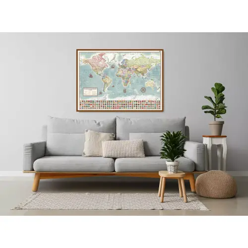 Aranż - Świat polityczny. Stylizowana mapa ścienna, 1:42 000 000, 100x70 cm, ArtGlob