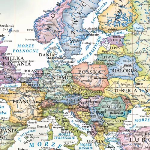 Świat polityczny. Stylizowana mapa ścienna, 1:42 000 000, 100x70 cm, ArtGlob