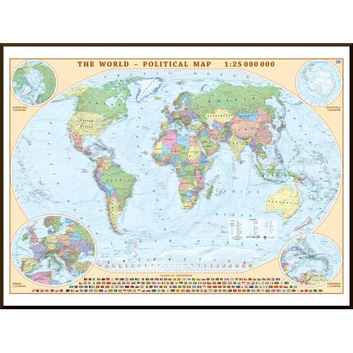 World political wall map 1:25 000 000, ArtGlob