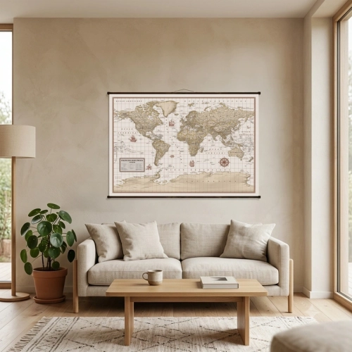 /AI/Aranż - World Sand - Świat polityczny. Mapa ścienna 1:30 000 000, 140x100 cm, SwiatMap.pl