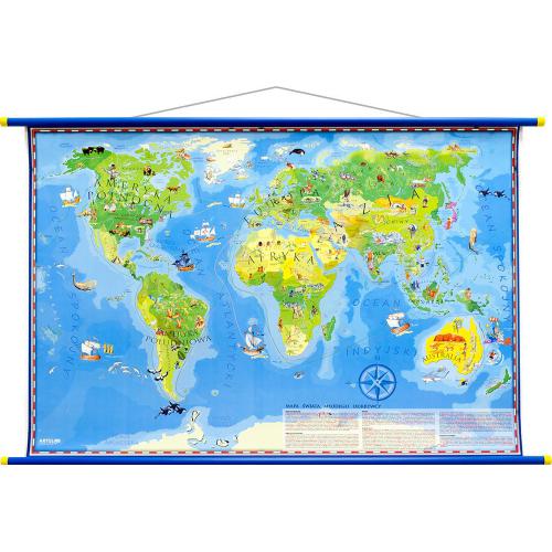 Świat Młodego Odkrywcy. Mapa ścienna dla dzieci, 58x38 cm, ArtGlob