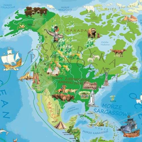 Świat Młodego Odkrywcy mapa dla dzieci - tapeta, ArtGlob