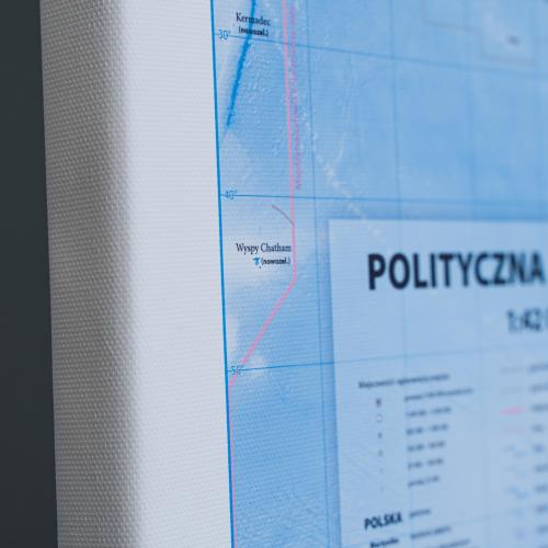 Świat polityczny 1:42 000 000 mapa ścienna na płótnie 100x70 cm, ArtGlob