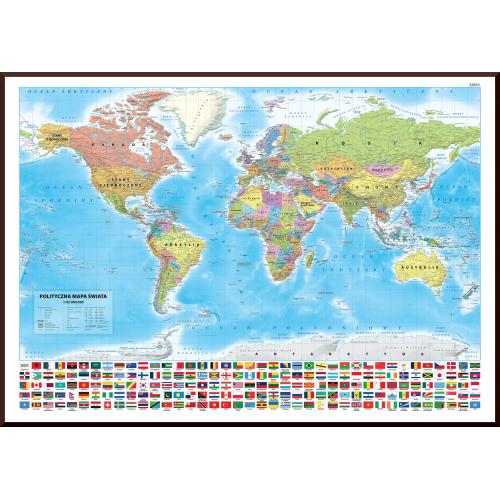 Świat. Mapa ścienna polityczna 1:42 000 000, 100x70 cm, ArtGlob